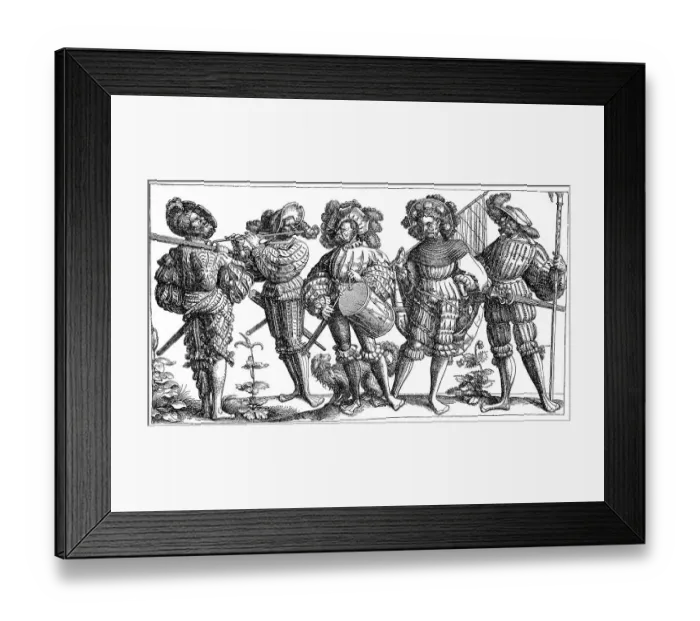 Framed Print : Landsknechte, Fusssoldaten mit Schwert