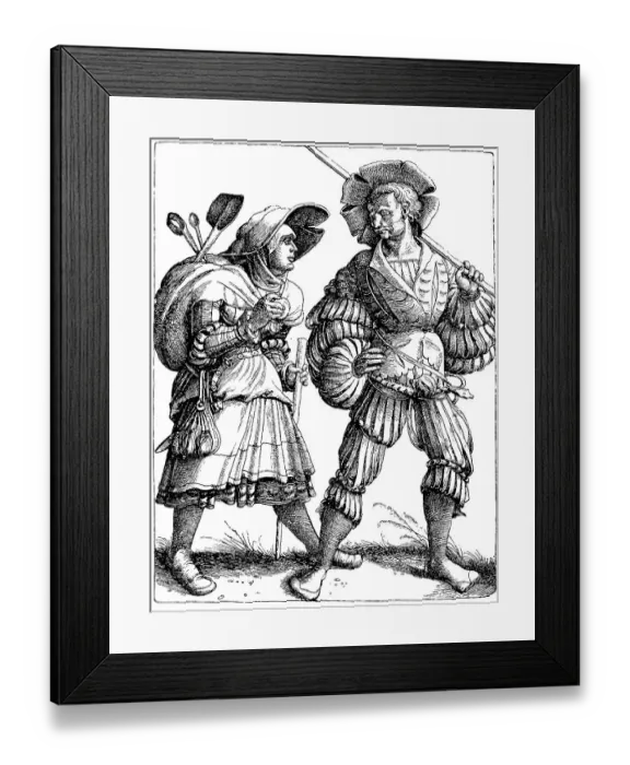 Framed Print : A Landsknecht, Foot Soldiers with his Wife Framed Print : A Landsknecht, Foot Soldiers with his Wife