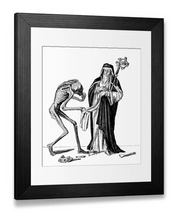 Framed Print : Death and the Abbess, from Dance of Death Framed Print : Death and the Abbess, from Dance of Death