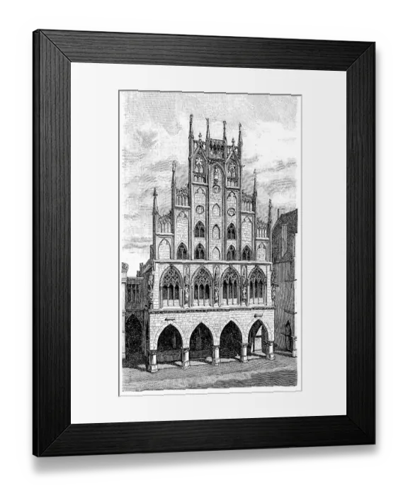Framed Print : The town hall of Muenster in Westphalia Framed Print : The town hall of Muenster in Westphalia