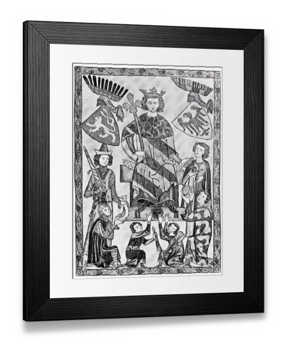 Framed Print : King Wenceslas of Bohemia as patron of minstrels