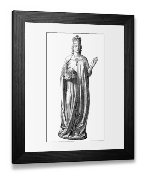 Framed Print : Life-size statue of Empress Kunigunde from the 13th century