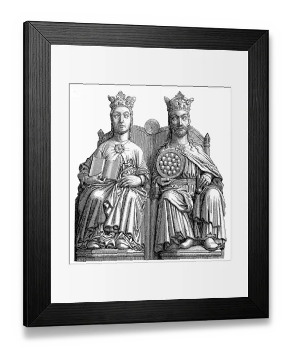 Framed Print : The 13th century statues of Emperor Otto I and his wife Editha in Magdeburg Cathedral