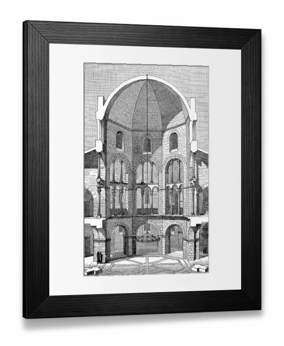 Framed Print : Unobstructed view of Aachen Cathedral