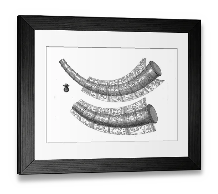 Framed Print : Golden drinking horns found in Schleswig