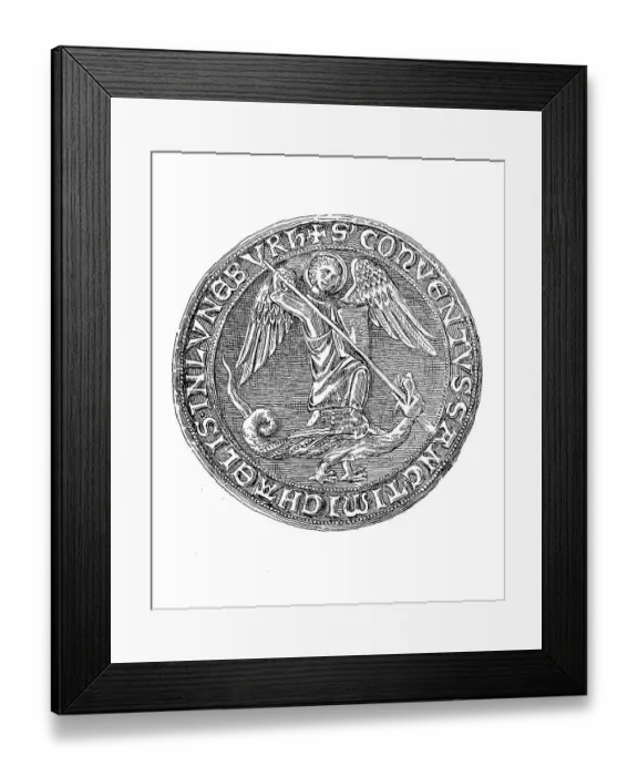 Framed Print : Medieval church seal of the monastery of St Framed Print : Medieval church seal of the monastery of St