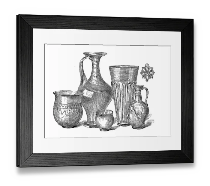 Framed Print : Pottery vessels from the Roman period