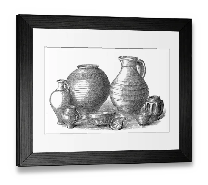 Framed Print : Clay vessels from the Roman period Framed Print : Clay vessels from the Roman period
