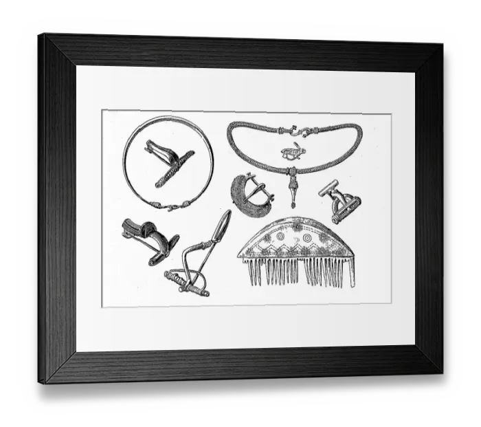 Framed Print : Objects and jewellery from the Roman period