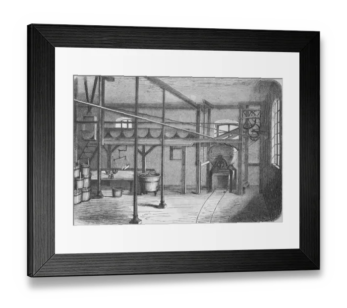 Framed Print : The room for preparing dough in a bakery