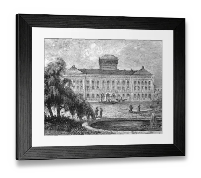 Framed Print : Die Psychiatrische Klinik, Irrenanstalt