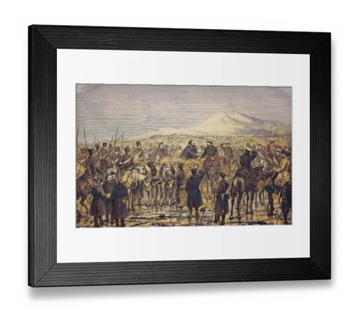 Framed Print : Meeting of Osman Pasha with the Grand Duke after the surrender of Plewna