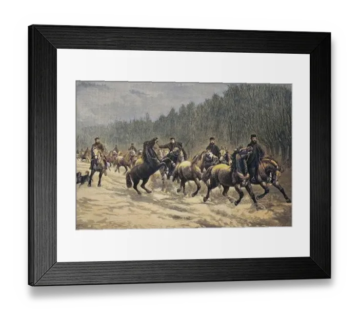 Framed Print : Winter Promenade of North American Artillery Horses