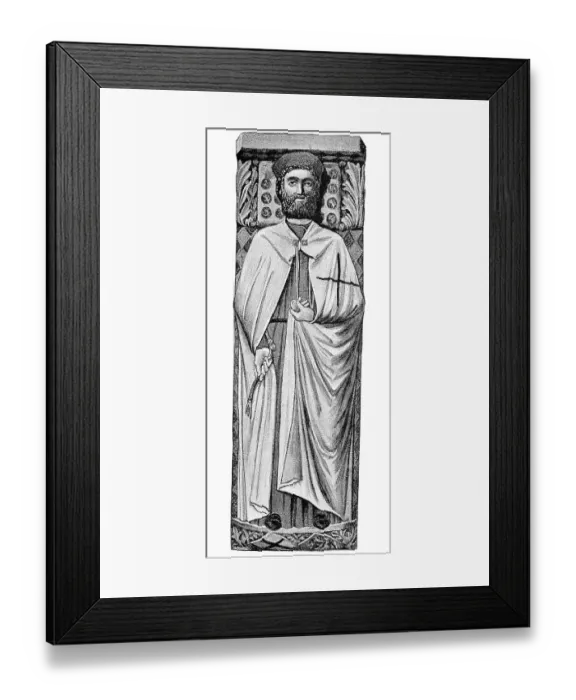 Framed Print : Habit of the Teutonic Knights, depicted on the tombstone of Landgrave Konrad of Thuringia