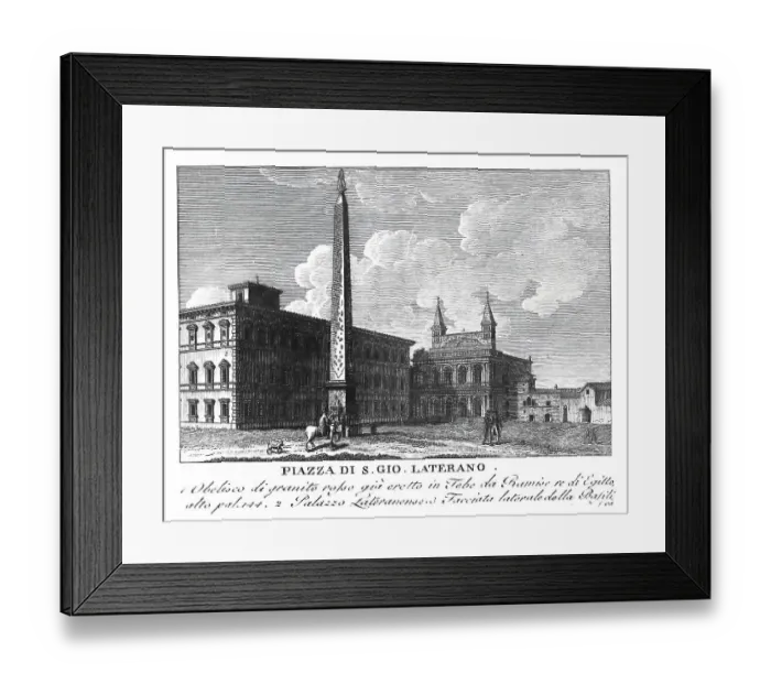Framed Print : Piazza di S. Gio Laterano, Square in front of the Lateran Church with Obelisk