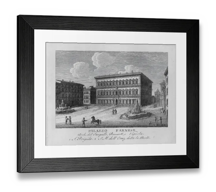 Framed Print : Palazzo Farnese is located in the Regola district of Piazza Farnese in Rome