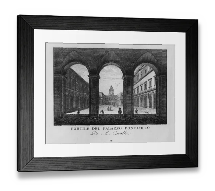 Framed Print : Cortile del palazzo pontificio