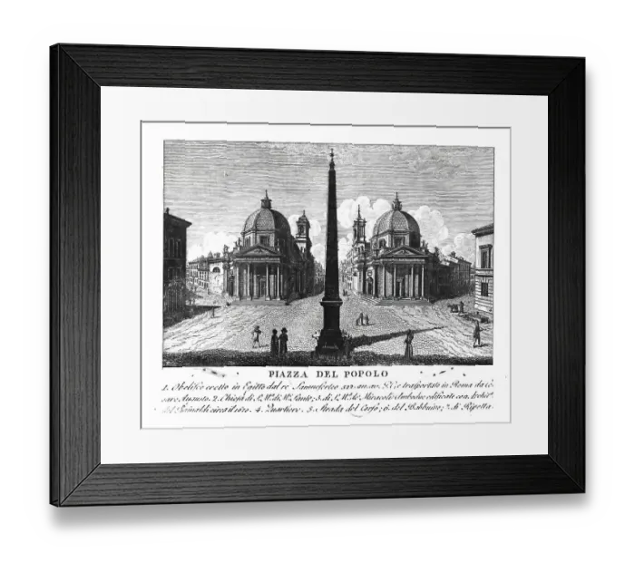 Framed Print : Piazza del popolo, Square of the People after the Church of Santa Maria del Popolo
