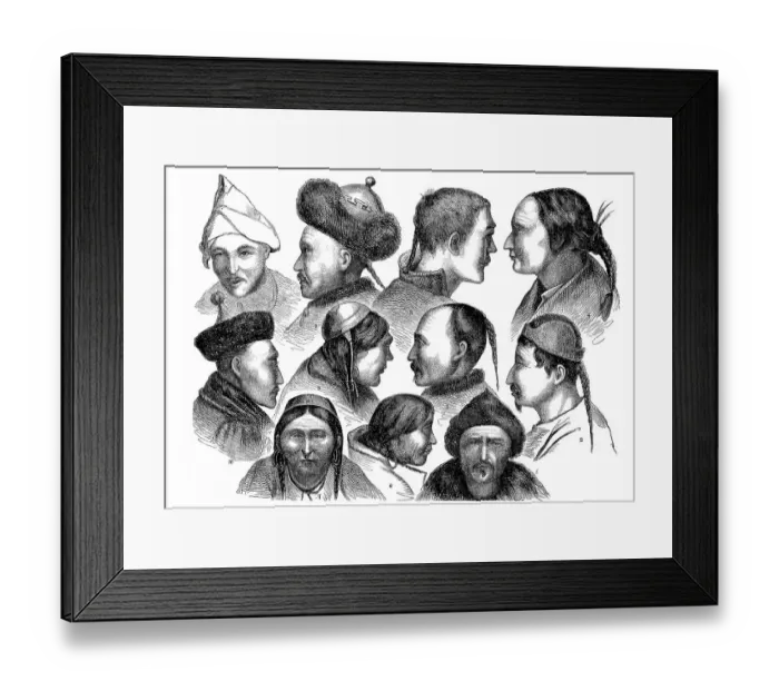 Framed Print : Various Types of People from Eastern Siberia
