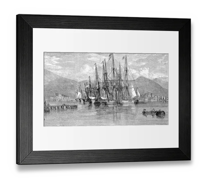 Framed Print : Port of St. Thomas in 1869, Antilles Island Saint Thomas Framed Print : Port of St. Thomas in 1869, Antilles Island Saint Thomas