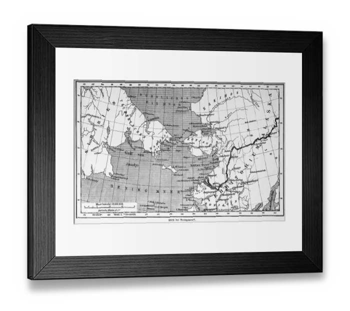 Framed Print : Historical map 1885, Russia, Siberia