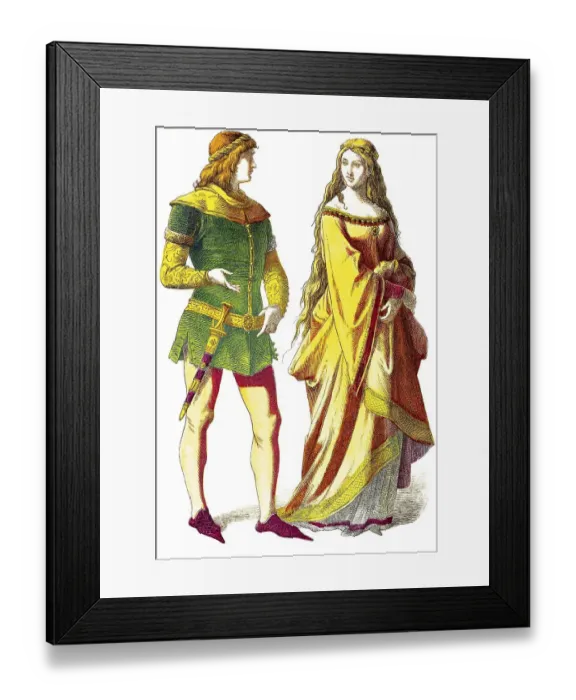 Framed Print : Muenchener Bilderbogen, costumes