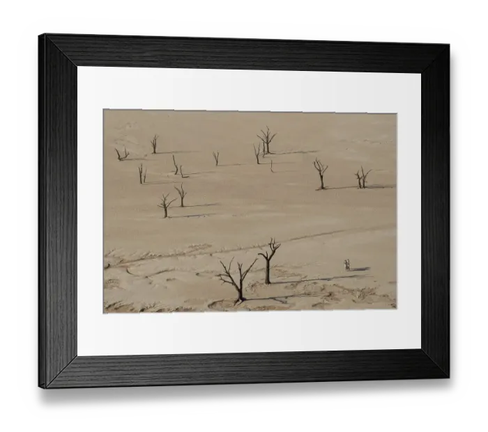 Framed Print : Three people in the desert, Dead Vlei