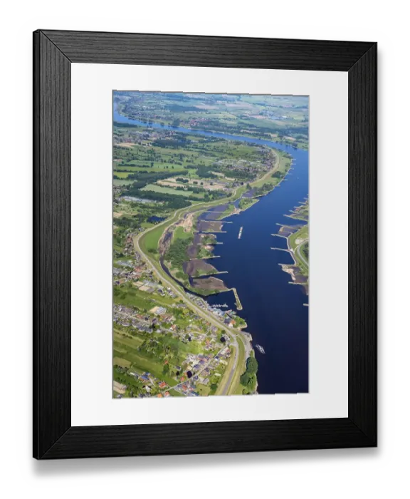 Framed Print : Aerial photograph of the Zollenspieker foreshore