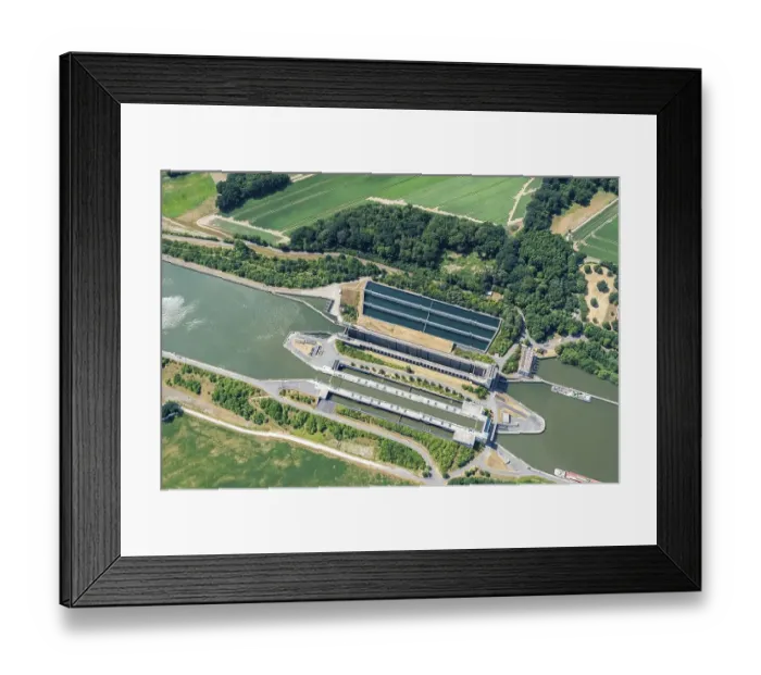 Framed Print : Aerial view lock group Uelzen, Elbe side canal