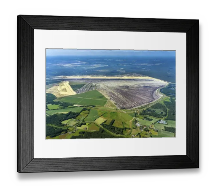Framed Print : Aerial view of Reichwalde opencast lignite mine