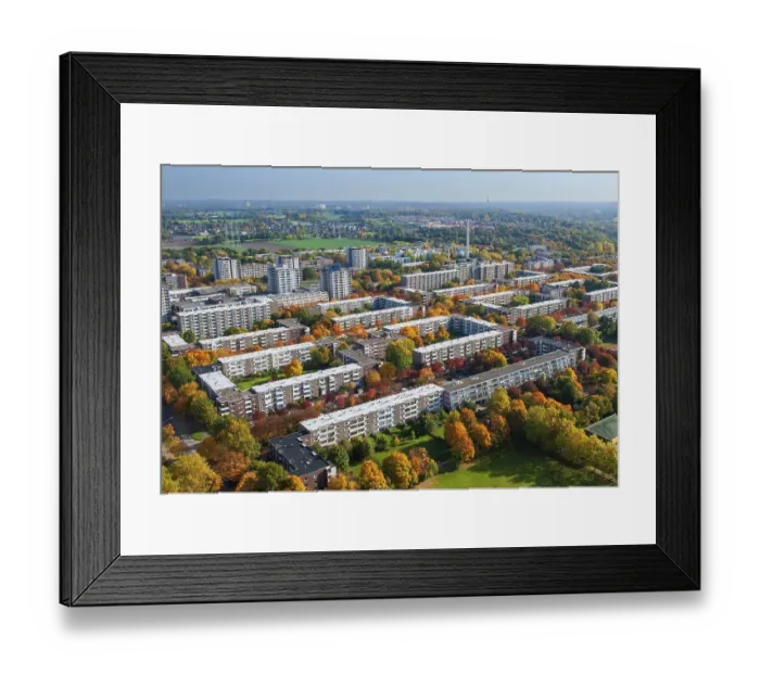 Framed Print : Aerial view Muemmelmannsberg, housing estate