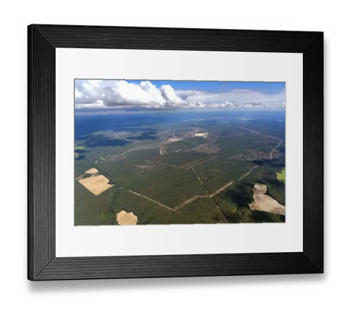 Framed Print : Aerial view of the former Wittstock military training area
