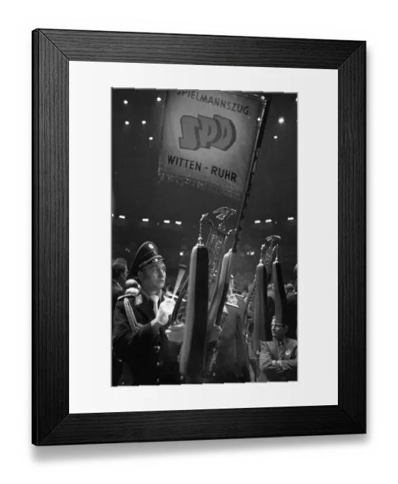 Framed Print : An election rally of the Social Democratic Party of Germany (SPD) on 23