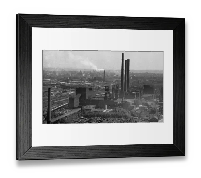 Framed Print : The Hansa colliery in Dortmund from the colliery's coking plant with a view of the colliery grounds on 14 Framed Print : The Hansa colliery in Dortmund from the colliery's coking plant with a view of the colliery grounds on 14