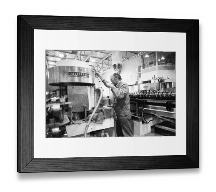 Framed Print : Beer production at the Dortmunder Aktien-Brauerei (DAB) on 29