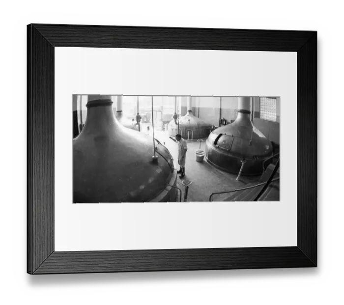 Framed Print : Beer production at the Dortmunder Aktien-Brauerei (DAB) on 29