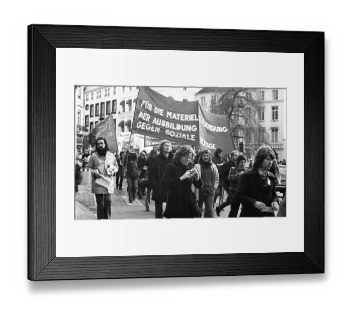 Framed Print : Students, mostly from universities in North Rhine-Westphalia