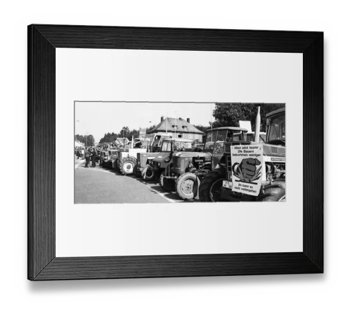 Framed Print : Farmers marched with their tractors to a protest in Aachen on 17