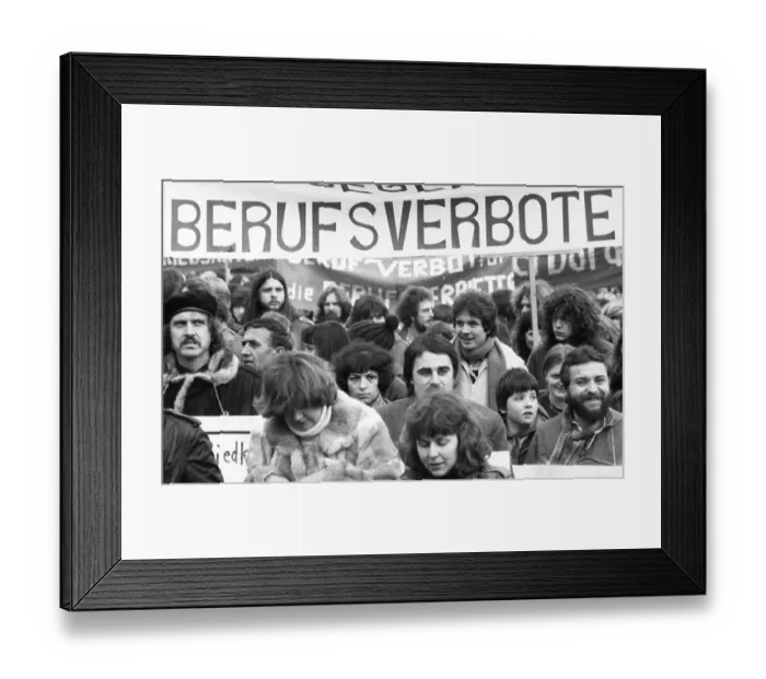 Framed Print : People affected by the Radical Decree and their friends demonstrated against occupational bans 02