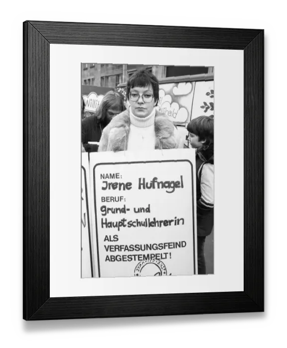Framed Print : People affected by the Radical Decree and their friends demonstrated against occupational bans 02