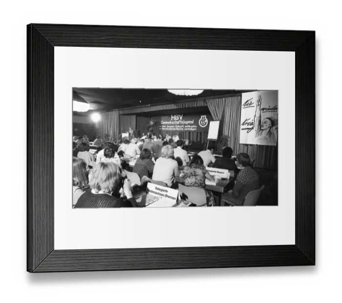 Framed Print : Youth Conference of the Trade, Banking and Insurance Union (HBV) on 31