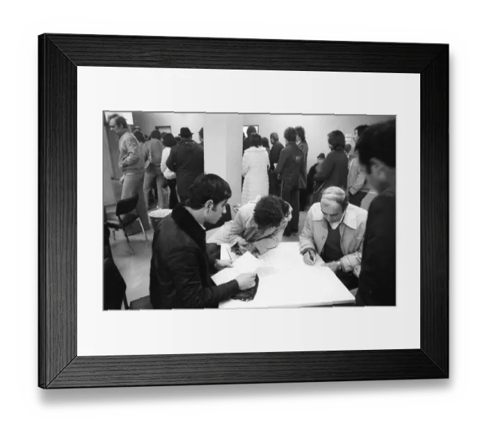 Framed Print : Large crowd of unemployed people at the labour office on 23 Framed Print : Large crowd of unemployed people at the labour office on 23