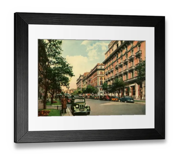 Framed Print : Historical photo around 1930, Via Vittorio Veneto Framed Print : Historical photo around 1930, Via Vittorio Veneto