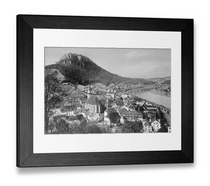 Framed Print : City and fortress, historical photo, ca