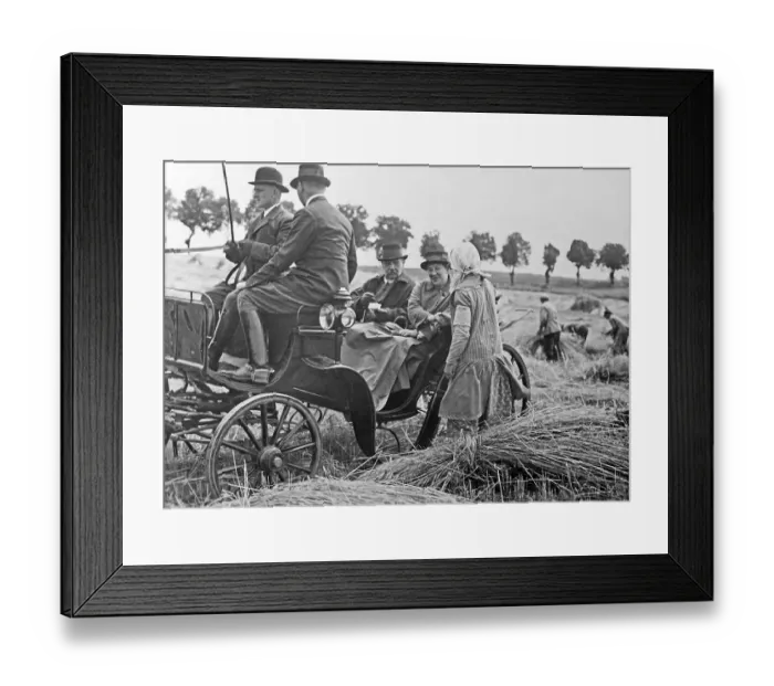 Framed Print : Paul von Hindenburg sitting in a carriage inspecting his lands
