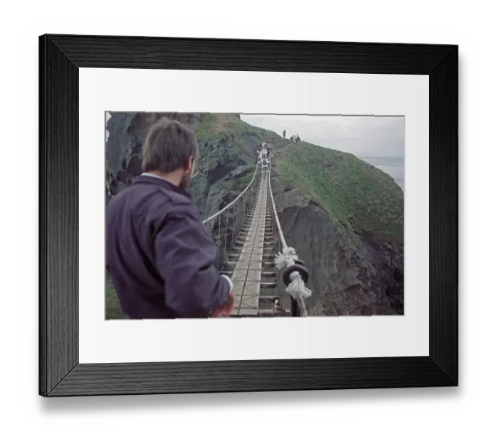 Framed Print : People, Carrick-a-Rede Suspension Bridge