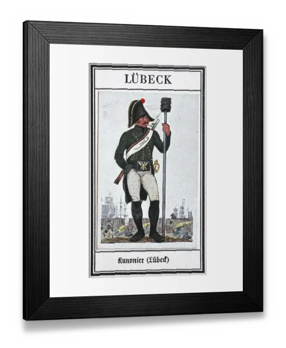 Framed Print : German uniforms of the 19th century