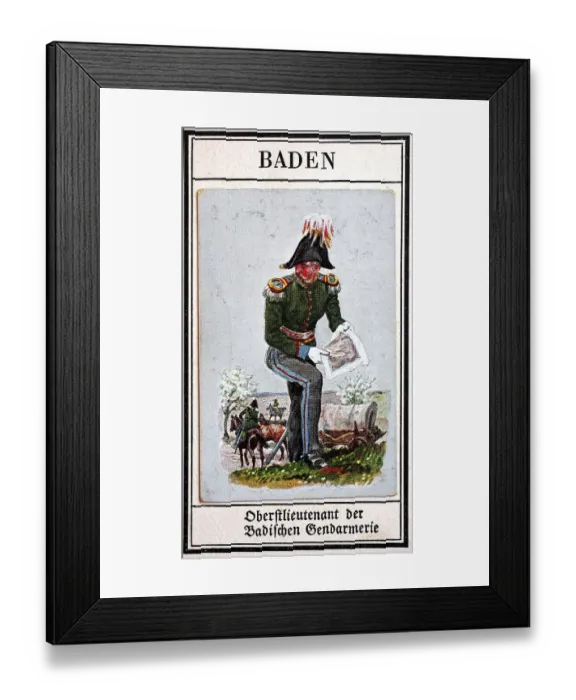 Framed Print : German uniforms of the 19th century