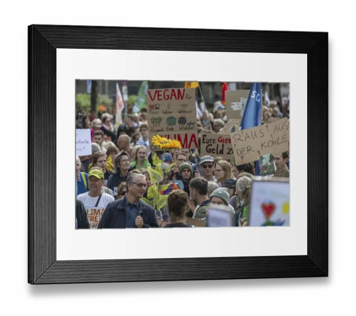 Framed Print : Fridays for Future demonstration on 25 September 2022 in Cologne
