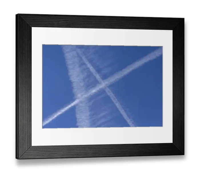 Framed Print : Contrails in the blue sky, Bavaria